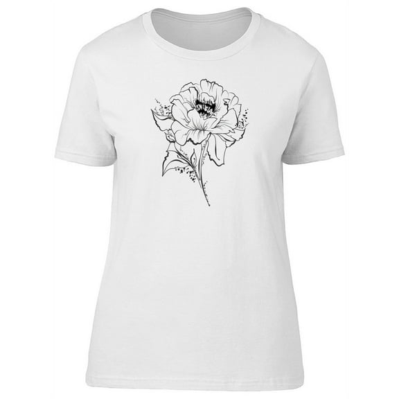 B&W Flower With Butterfly Tee Women's -Image by Shutterstock