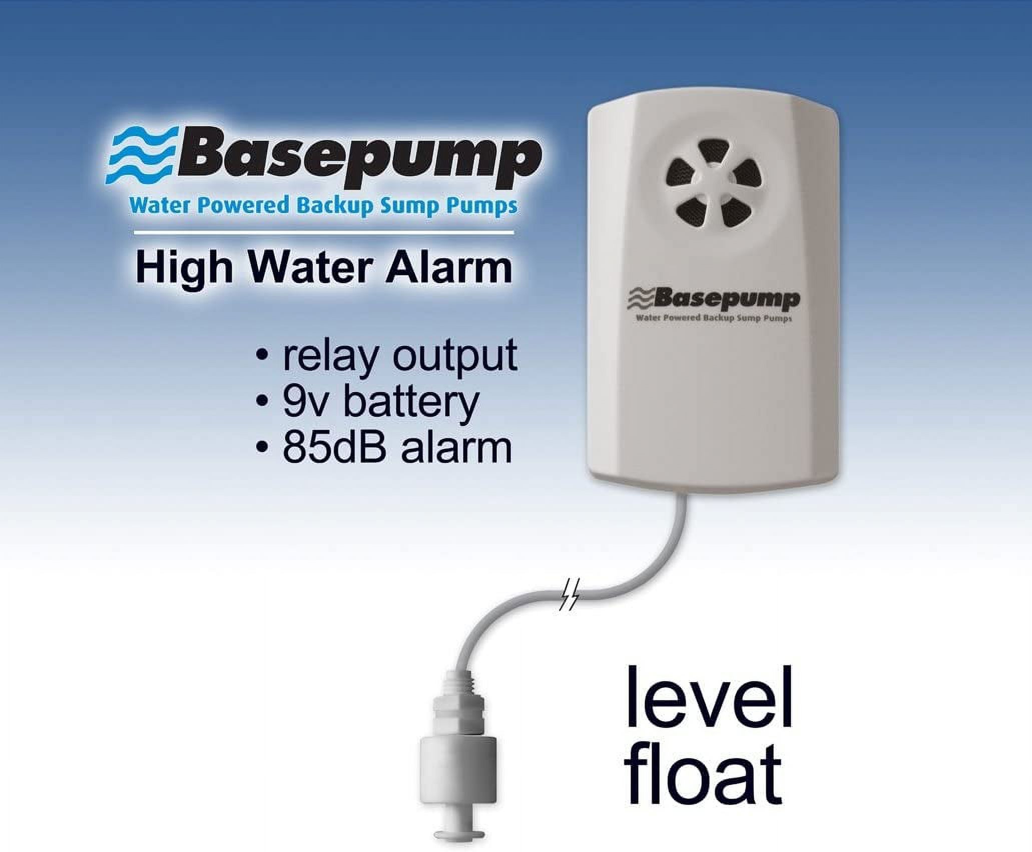 725 GPH Premium Residential Water Powered Backup Sump Pump with Water Alarm and Install Kit