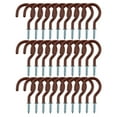 thumbnail image 7 of Unique Bargains Cup Hooks 2 inch Vinyl Coated Screw-in Ceiling Wall Thread Hooks Brown 30Pcs, 7 of 7