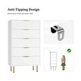 thumbnail image 4 of Home Fluted Wood Dresser 5 Drawers Dresser for Bedroom, Modern Chest of Drawers, Tall White Dresser with Gold Handle, Wood Drawer Organizer for Bedroom, Living Room, Hallway, Entryway, 4 of 7