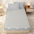 thumbnail image 4 of Erosebridal Minimal Light Gray Polka Dot Zipper Queen Comforter Set with Fitted Sheet and 2 Pillowcases,Pale Tone Large Circle Pattern Zipper Bedding Set,Ash White,4 Pieces,Grey Reversible, 4 of 6