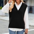 thumbnail image 2 of Womens Vests Sweaters Fashion Casual Slim Vest Pullover Blouses V Neck Sleeveless Waistcoat Knitted Sweater Tops New Fall Winter Clothes, 2 of 6