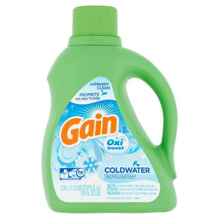 Gain Detergent With Oxi Icy Fresh Fizz Booster, 100 oz