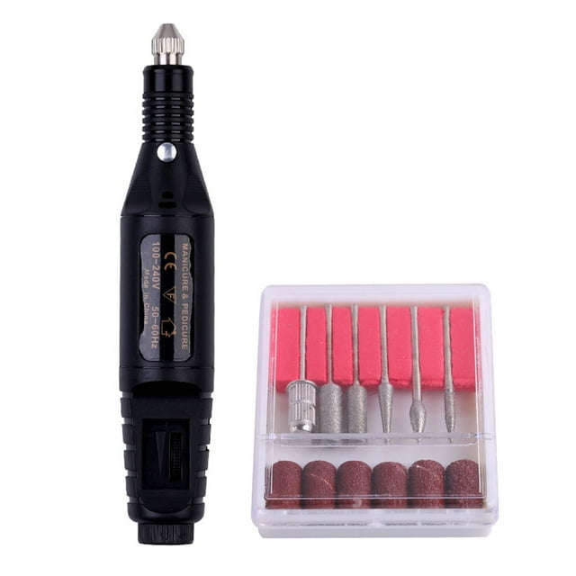 Trousse de Vernis pour Perceuse Électrique 20000 Tr/min, Stylo de Perceuse USB, Machine de Manucure et Pédicure avec 6 Embouts de Perceuse pour la Maison et le Salon