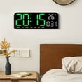 thumbnail image 4 of TIMESS Reloj Despertador Digital de 9.5" con Pantalla LED Grande, Respaldo de Memoria, para el Hogar (Verde), 4 of 7