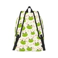 thumbnail image 2 of Naloa Green Frog Canvas Backpack for Men Women Rucksack Casual Travel Daypack College Tote Satchel Bookbag for Teens-Small, 2 of 7