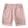 thumbnail image 6 of NAISIBABY Boys Pull-On Shorts, with Pockets Cotton Performance Elastic Waist Summer Casual Sports Shorts Pink 5T, 6 of 8