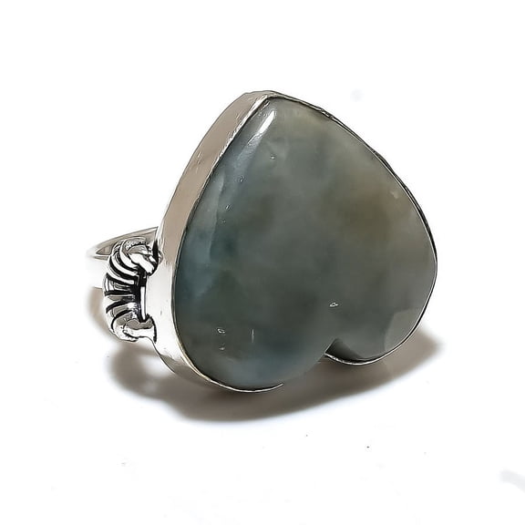 Natural Aquamarine Gemstone Handmade 925 Sterling Silver Ring Size 9.5