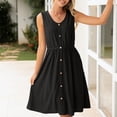 thumbnail image 7 of Summer Dresses for Women 2025 Eyelet Hollow-Out Mini Tank Dresses U Neck Short Sleeve Shirts Sundress Summer Beach Party Dress Belt Sundress Bussiness Work Office Dressess, 7 of 7