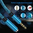 thumbnail image 5 of ABCPOW Headphone Extension Cable 6FT,3.5mm Aux Cord Male to Female Stereo Audio Extension Cable Nylon Braided Microphone Aux Adapter Headphone Extender Cable Cord 6FT for Headset iPhone Cellphone, 5 of 7