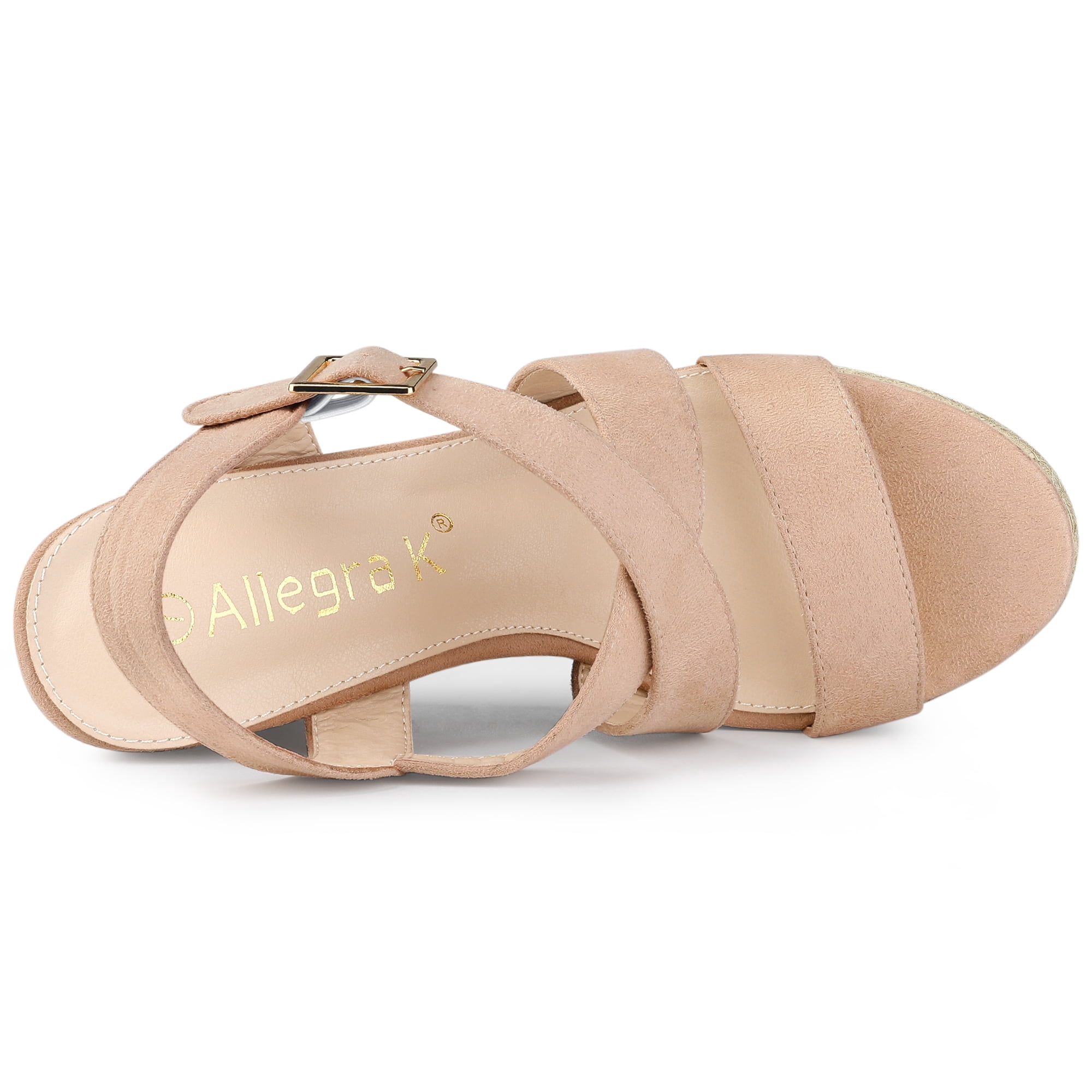 DARING DIVA Women's Stylish Espadrilles Platform Slingback Wedges Sandals Nude 8.5
