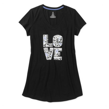 

Valentines Womens Black Love Nightgown SleepShirt Sleep Shirt 2X/3X