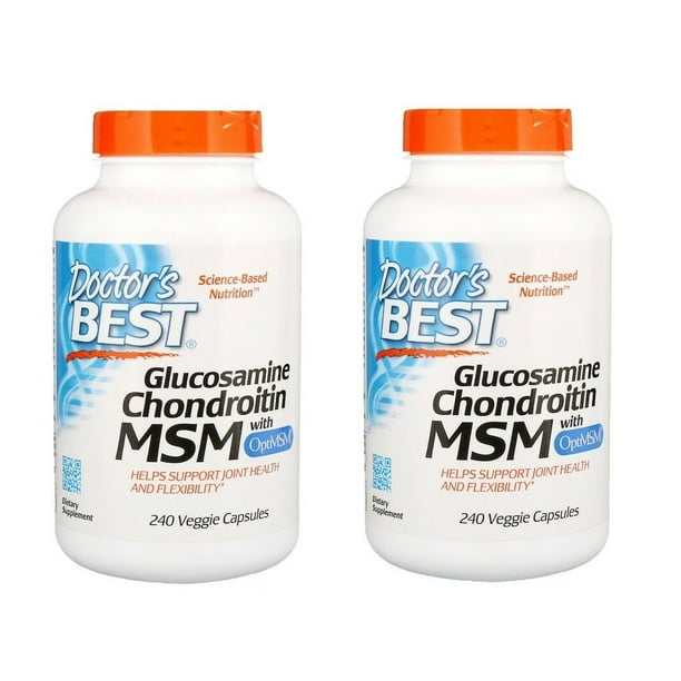 pijn Tegenover Intrekking Doctor's best-glucosamine chondroitin msm, 240 vegetarian capsules - 2  Packs - Walmart.com
