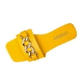 thumbnail image 2 of HWRETIE Women's Open Toe Chain Decor Slide Sandals Summer Fashion Casual Slippers Lightweight Flat Shoes for Daily Wear Vacation Outdoor Use Yellow, 2 of 5