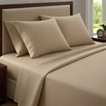 thumbnail image 4 of Alive Pixels Fitted Sheet Sand Solid 100% Cotton 1-Pc 32" Inch Pocket 410TC (Full, Sand), 4 of 5