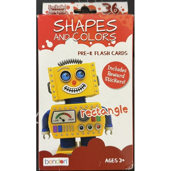 Bendon Shapes And Colors Pre-K Flash Cards set of 36 New Includes Reward Sticker