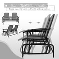 thumbnail image 4 of Patiojoy Gray Patio Loveseat Rocking 2 Person Outdoor Double Glider Chair With Center Table, 4 of 7