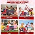 thumbnail image 4 of WonderStone 3-in-1 Large Fire Truck Toy with Lights & Sounds, 12 Containers and 12 Die-Cast Cars, 6 Dinosaur Toys, Crane Truck Toy for Boys Toddlers Ages 3-5, 4 of 10