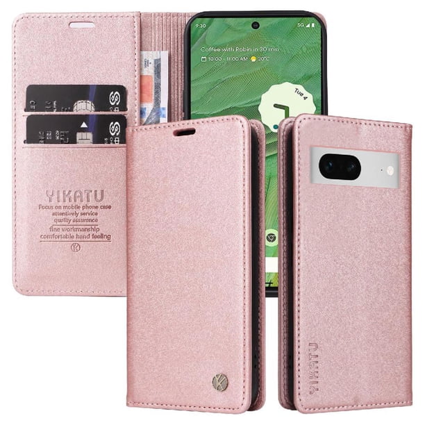 Funda para Google Pixel 7 Estuche de Cuero PU Tipo Cartera con Ranuras para Tarjetas y Cierre Magnético