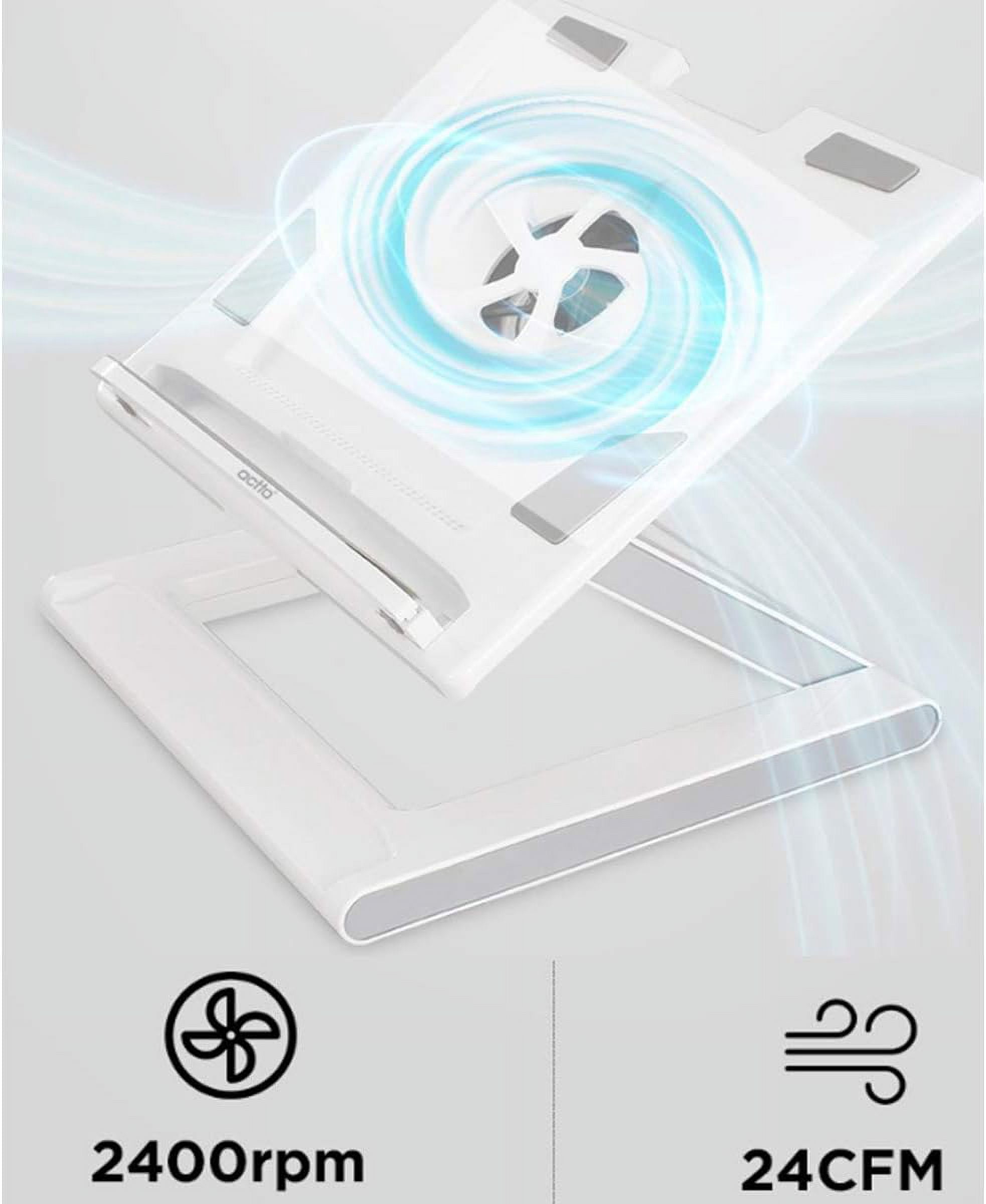 Actto Laptop Cooling Stand Holder, NBS-07W, Ergonomic Desktop Cooling Stand for Home or Office School Library Desk,White Product of Korea