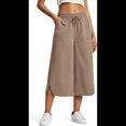 thumbnail image 1 of Pantalones de Yoga de Pierna para Mujer, Pantalones Casuales de Verano, Pantalones Cortos con Cordón en la Cintura y Bolsillos, Color Caqui, XL, 1 of 5