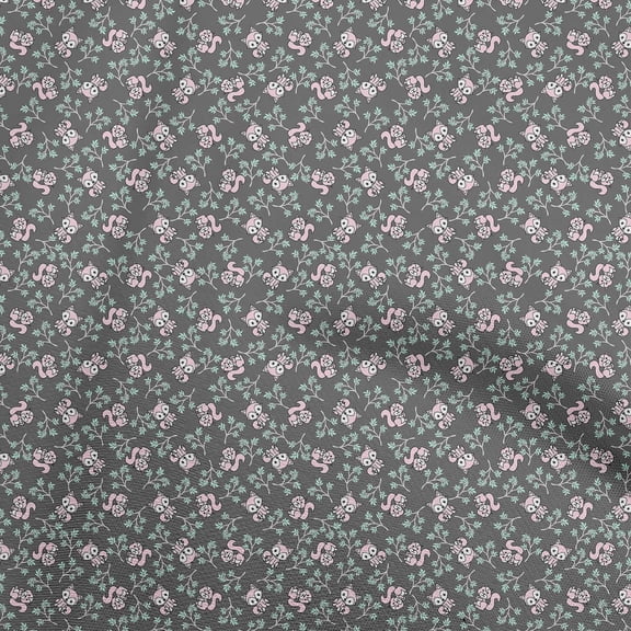 oneOone Polyester Spandex Gray Fabric Animal Quilting Supplies Print Sewing Fabric By The Yard 56 Inch Wide