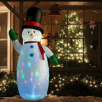 8 Ft Christmas Inflatable Snowman Flashing Lights Christmas