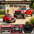 thumbnail image 3 of iYofe 12 Volt Ford F150 Raptor Powered Ride on Car Toy with Remote Control&Bluetooth, Red, 3 of 9