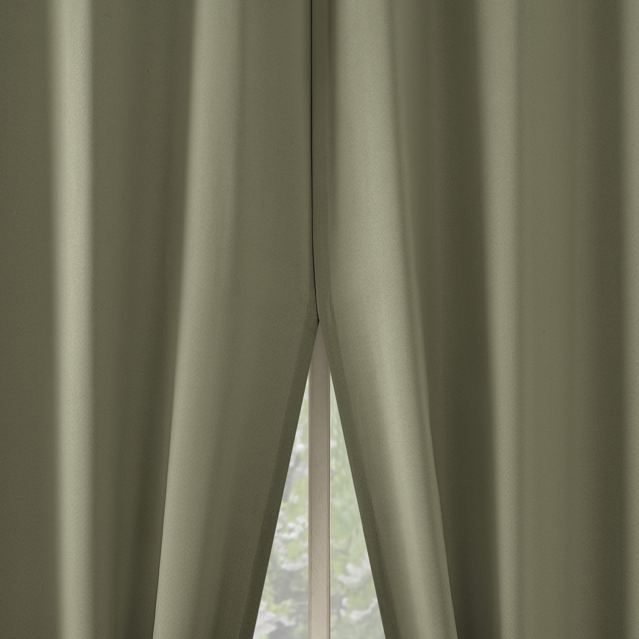 No. 918 Brandon 2-Piece Magnetic Closure Room Darkening  Grommet Top Curtain Panel, Sage Green, 54.0”W x 63"L