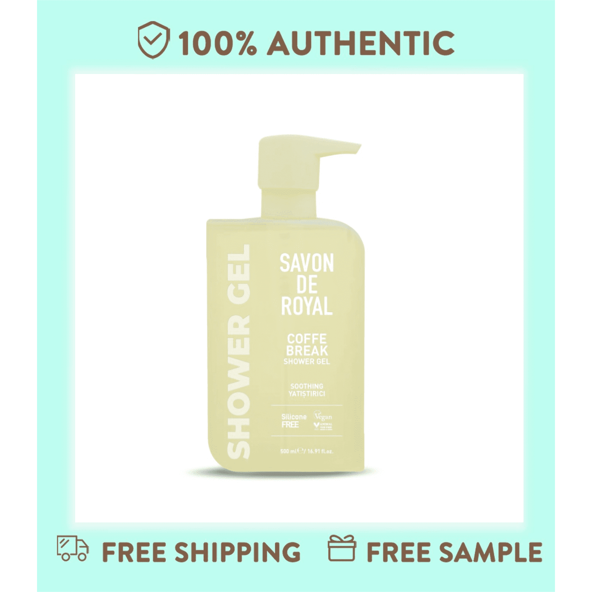 Savon De Royal Miracle Series Coffee Break Shower Gel, Soothing & Gentle Body Wash with Natural Plant Extracts, Silicone-Free & Vegan, 500ml (16.9 Fl Oz), 2 Pack