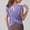 Purple, variant on Women Crew Neck Short Sleeve Solid Top with Slim Cutting for Daily Outdoor Basic Summer Outfit