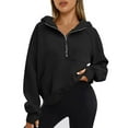 thumbnail image 5 of BDPORKAS Womens Oversized Half Zip Pullover Sweatshirts for Women Fleece Long Sleeve Cropped Hoodie Y2k Fall Fashion Clothes, 5 of 7