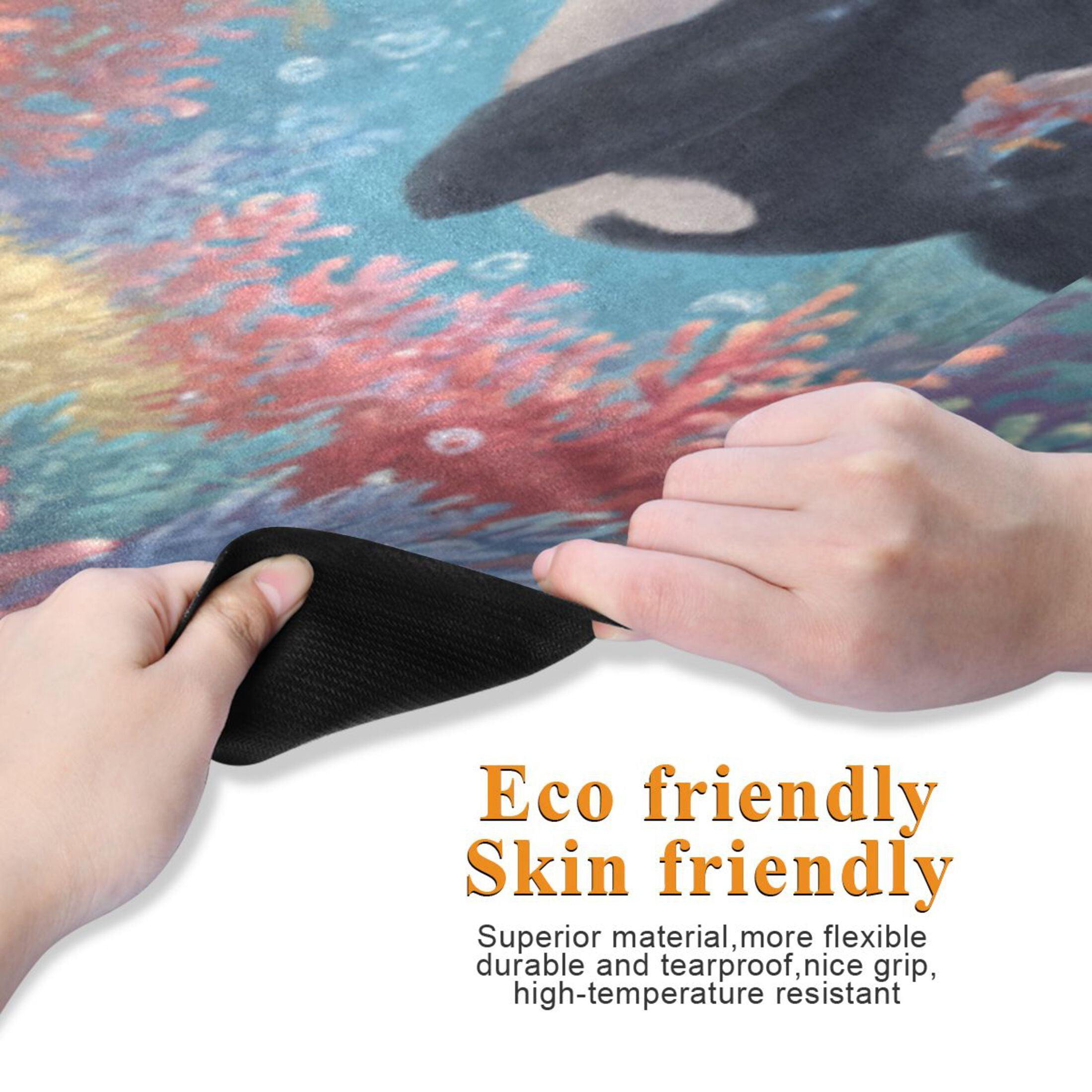 BZSMCE Yoga Mat Women Fitness Mat Coral Orca Fun Pattern