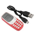 thumbnail image 2 of Mini teléfono móvil pequeño GSM con tarjeta SIM dual, Bluetooth, color rojo, 2 of 11
