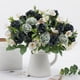 thumbnail image 1 of Ramo de flores artificiales para decoración del hogar y bodas – Gran arreglo floral imitado de 28 cm para centros de mesa, fiestas, oficina, jardín, 1 of 7