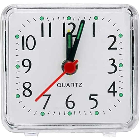 2 pack Small Battery Operated Analog Alarm Clock for Bathroom, Travel Clock, Quieter Bedrooms Desk Bedside Clocks for Kids Teen（Battery not included）