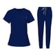 thumbnail image 4 of Uniformes Conjunto de Enfermera Top y Pantalones Traje Moderno Ropa de Trabajo Manga Corta para Azul, 4 of 9