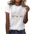 thumbnail image 2 of Cavosen Happy Easter Short Sleeve Tops for Women Casual Summer Cute Bunny Print Pullover Shirts Crewneck Holiday Blouse Vacation Festival T Shirts Loose Dressy Trendy Tees S, 2 of 4