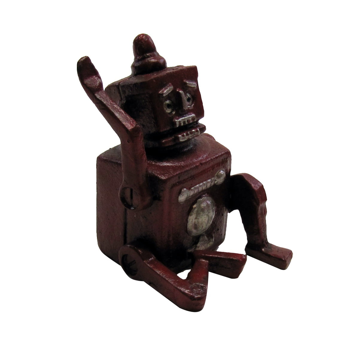Antique Vintage Style Mini Cast Iron Red Robert the Robot Toy Paperweight 