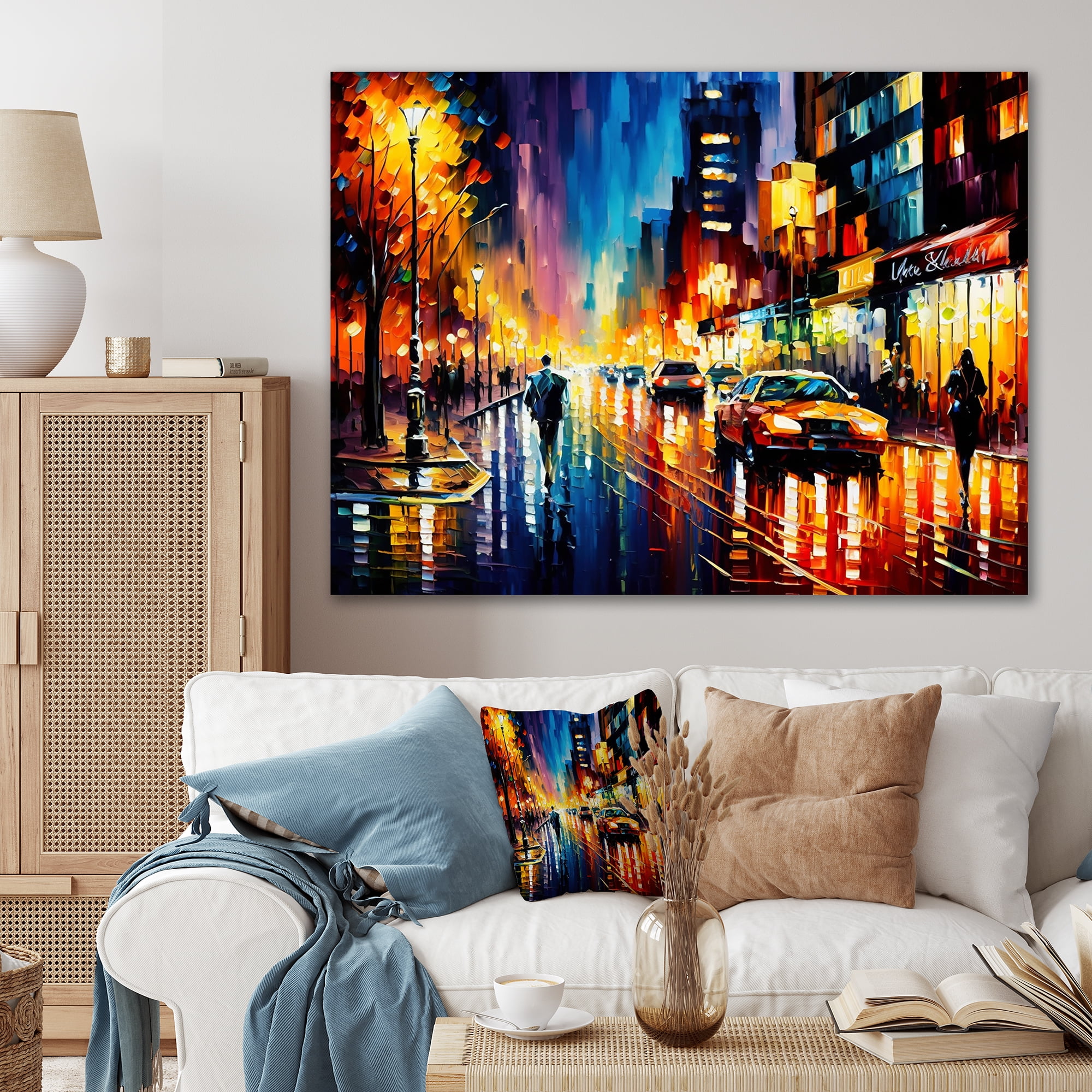 Designart Colorful Manhattan Time Square II Canvas Wall Art