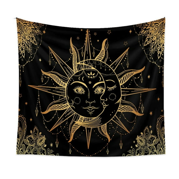 JINSIJU Sun and Moon Tapestry Psychedelic Mystic Tapestry Wall Hanging Decor