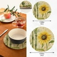 thumbnail image 3 of Sunflower Bamboo Trivet Mats Pot Holders Cotton Woven Non-Slip Heat Resistant for Hot Pots Pans Pats for Cooking Baking Set of 2, 3 of 7