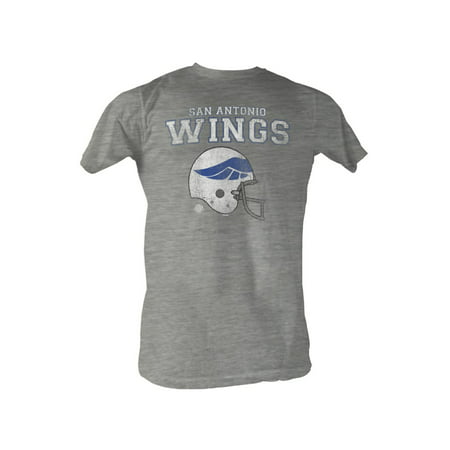 Wfl San Antonio Wings Helmet Logo Gray Adult T-Shirt (Best Prime Rib In San Antonio)