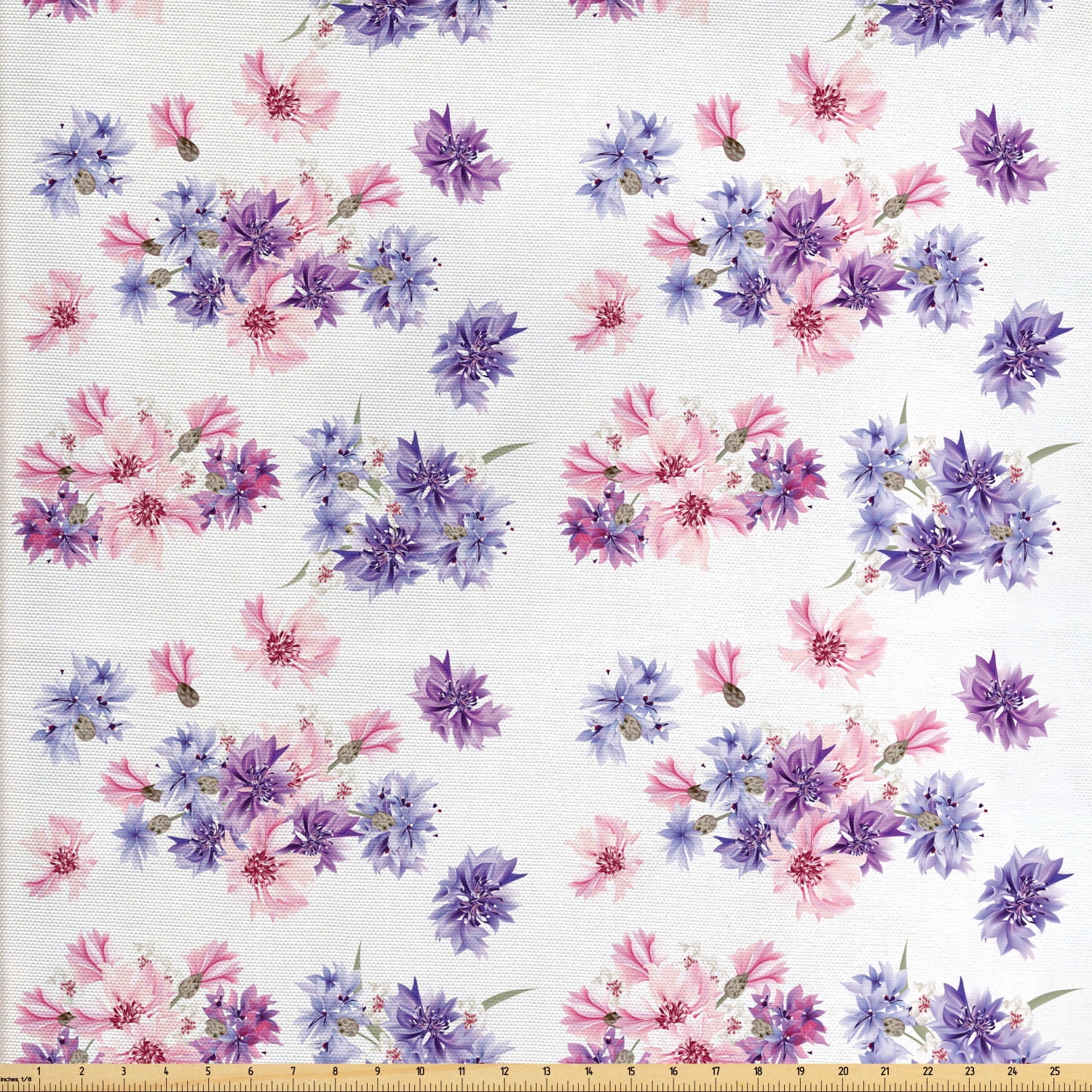 Watercolor Fabric by The Yard, Floral Pattern with Wedding Inspired