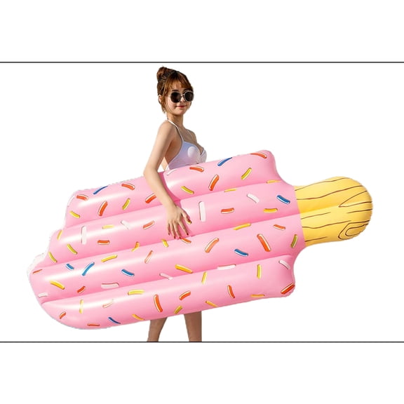 YIEMEEN Funny Inflatable Ice Cream Pool Floating Row Swimming Pool Air Mattress Bed Water Riding Hammock Summer Beach Party Toys