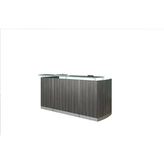 Mayline Medina Series 120" Engineered Wood Reception Station in Steel Gray