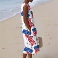 thumbnail image 4 of QUNYINEY Cotton Linen Summer Sundresses for Women Sleeveless Independence Day Long Tank Dress Crew Neck Beach Patriotic Loose Fit Dresses, 4 of 9