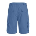 thumbnail image 4 of TQWQT Royal Blue Shorts Men Cargo Shorts Elastic Waist Knee Length 5 Inch Inseam Shorts with Pockets Dressy Casual Big and Tall Royal Blue 3XL, 4 of 5