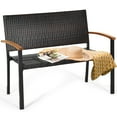 thumbnail image 1 of Patiojoy 2 PCS Patio Furniture Set Weather-Resistant Rattan Bench Wicker Loveseat Steel frame for Yard Garden Poolside, 1 of 10