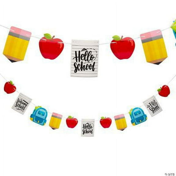 School Classroom Icon Garland, Party, Party Decor, 1 Piece
